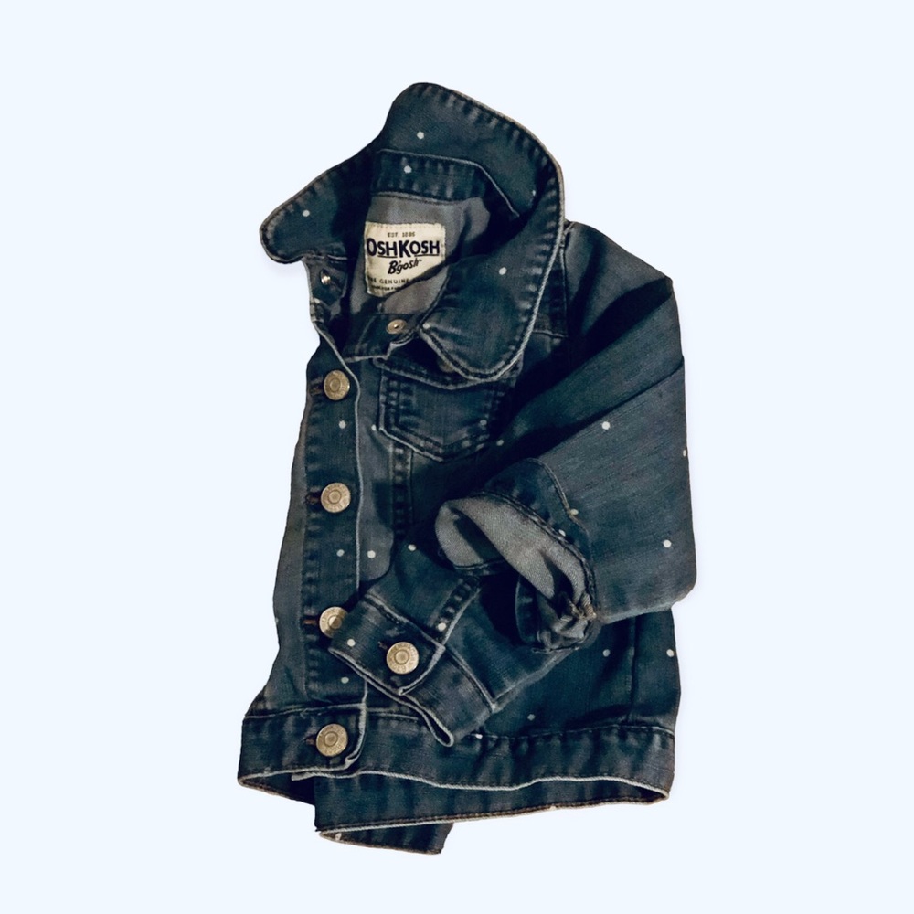 NWOT- Oshkosh Polka Dot Denim Jacket